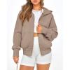 imageBTFBM Zip Up Hoodie Women Fall Fashion 2025 Trendy Long Sleeve Sweatshirt Fleece Jacket Y2K Hoodies Winter ClothingGrey Khaki