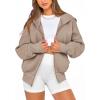 imageBTFBM Zip Up Hoodie Women Fall Fashion 2025 Trendy Long Sleeve Sweatshirt Fleece Jacket Y2K Hoodies Winter ClothingGrey Khaki
