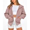 imageBTFBM Zip Up Hoodie Women Fall Fashion 2025 Trendy Long Sleeve Sweatshirt Fleece Jacket Y2K Hoodies Winter ClothingGrey Pink