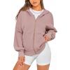 imageBTFBM Zip Up Hoodie Women Fall Fashion 2025 Trendy Long Sleeve Sweatshirt Fleece Jacket Y2K Hoodies Winter ClothingGrey Pink