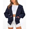 imageBTFBM Zip Up Hoodie Women Fall Fashion 2025 Trendy Long Sleeve Sweatshirt Fleece Jacket Y2K Hoodies Winter ClothingNavy
