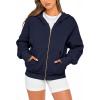 imageBTFBM Zip Up Hoodie Women Fall Fashion 2025 Trendy Long Sleeve Sweatshirt Fleece Jacket Y2K Hoodies Winter ClothingNavy