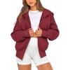 imageBTFBM Zip Up Hoodie Women Fall Fashion 2025 Trendy Long Sleeve Sweatshirt Fleece Jacket Y2K Hoodies Winter ClothingWine Red