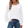imageBTFBM Womens Long Sleeve Shirts Dressy Lace Fall Tops 2025 Trendy Business Casual TShirts Cute Work Outfits BlousesWhite