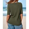 imageBTFBM Short Sleeve Sweater for Women Spring Tops Crew Neck Lightweight Pullover Loose Dressy Casual Blouse Basic ClothesArmy Green