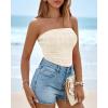 imageBTFBM Tube Tops for Women Spring Summer 2026 Backless Fitted Floral Embroidery Going Out Bandeau Top Beach VacationApricot