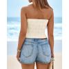 imageBTFBM Tube Tops for Women Spring Summer 2026 Backless Fitted Floral Embroidery Going Out Bandeau Top Beach VacationApricot