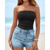 imageBTFBM Tube Tops for Women Spring Summer 2026 Backless Fitted Floral Embroidery Going Out Bandeau Top Beach VacationBlack