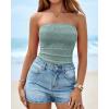 imageBTFBM Tube Tops for Women Spring Summer 2026 Backless Fitted Floral Embroidery Going Out Bandeau Top Beach VacationGreen