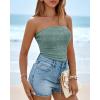 imageBTFBM Tube Tops for Women Spring Summer 2026 Backless Fitted Floral Embroidery Going Out Bandeau Top Beach VacationGreen