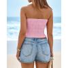 imageBTFBM Tube Tops for Women Spring Summer 2026 Backless Fitted Floral Embroidery Going Out Bandeau Top Beach VacationPink