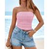 imageBTFBM Tube Tops for Women Spring Summer 2026 Backless Fitted Floral Embroidery Going Out Bandeau Top Beach VacationPink