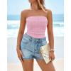 imageBTFBM Tube Tops for Women Spring Summer 2026 Backless Fitted Floral Embroidery Going Out Bandeau Top Beach VacationPink