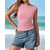 imageBTFBM Womens Summer Tops 2025 Boat Neck Cap Sleeve Tee Shirts Ruched Slim Fit Knit Going Out Tank Top Fashion ClothingPink