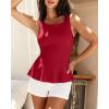 imageBTFBM Womens Summer Tops 2026 Business Casual Outfits Crew Neck Sleeveless Shirts Slim Fit Peplum Tank TopRed