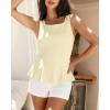 imageBTFBM Womens Summer Tops 2026 Business Casual Outfits Crew Neck Sleeveless Shirts Slim Fit Peplum Tank TopYellow