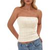 imageBTFBM Tube Tops for Women Spring Summer 2026 Backless Fitted Floral Embroidery Going Out Bandeau Top Beach VacationApricot