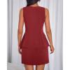 imageBTFBM 2 Piece Sets For Women Summer 2026 Spring Sleeveless Button Up Blazer Vest Tops Skirt Sets Business Casual OutfitsBurgundy