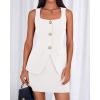 imageBTFBM 2 Piece Sets For Women Summer 2026 Spring Sleeveless Button Up Blazer Vest Tops Skirt Sets Business Casual OutfitsWhite
