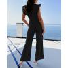 imageBTFBM Jumpsuits For Women 2026 Crew Neck Dressy Cap Sleeve Belted High Waist Wide Leg Romper One Piece Casual Outfits PocketsBlack