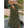 imageBTFBM Skirts for Women 2026 Summer Boho Beach Vacation Clothes Casual Pleated High Waisted Flowy Maxi SkirtArmy Green