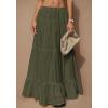 imageBTFBM Skirts for Women 2026 Summer Boho Beach Vacation Clothes Casual Pleated High Waisted Flowy Maxi SkirtArmy Green