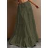 imageBTFBM Skirts for Women 2026 Summer Boho Beach Vacation Clothes Casual Pleated High Waisted Flowy Maxi SkirtArmy Green