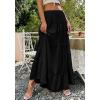 imageBTFBM Skirts for Women 2026 Summer Boho Beach Vacation Clothes Casual Pleated High Waisted Flowy Maxi SkirtBlack