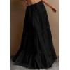 imageBTFBM Skirts for Women 2026 Summer Boho Beach Vacation Clothes Casual Pleated High Waisted Flowy Maxi SkirtBlack