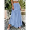 imageBTFBM Skirts for Women 2026 Summer Boho Beach Vacation Clothes Casual Pleated High Waisted Flowy Maxi SkirtBlue