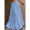 imageBTFBM Skirts for Women 2026 Summer Boho Beach Vacation Clothes Casual Pleated High Waisted Flowy Maxi SkirtBlue