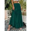 imageBTFBM Skirts for Women 2026 Summer Boho Beach Vacation Clothes Casual Pleated High Waisted Flowy Maxi SkirtGreen