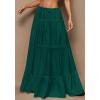 imageBTFBM Skirts for Women 2026 Summer Boho Beach Vacation Clothes Casual Pleated High Waisted Flowy Maxi SkirtGreen
