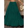 imageBTFBM Skirts for Women 2026 Summer Boho Beach Vacation Clothes Casual Pleated High Waisted Flowy Maxi SkirtGreen