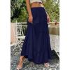 imageBTFBM Skirts for Women 2026 Summer Boho Beach Vacation Clothes Casual Pleated High Waisted Flowy Maxi SkirtNavy Blue
