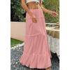 imageBTFBM Skirts for Women 2026 Summer Boho Beach Vacation Clothes Casual Pleated High Waisted Flowy Maxi SkirtPink
