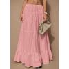imageBTFBM Skirts for Women 2026 Summer Boho Beach Vacation Clothes Casual Pleated High Waisted Flowy Maxi SkirtPink
