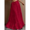 imageBTFBM Skirts for Women 2026 Summer Boho Beach Vacation Clothes Casual Pleated High Waisted Flowy Maxi SkirtRed