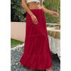 imageBTFBM Skirts for Women 2026 Summer Boho Beach Vacation Clothes Casual Pleated High Waisted Flowy Maxi SkirtRed