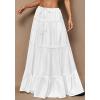 imageBTFBM Skirts for Women 2026 Summer Boho Beach Vacation Clothes Casual Pleated High Waisted Flowy Maxi SkirtWhite