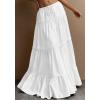 imageBTFBM Skirts for Women 2026 Summer Boho Beach Vacation Clothes Casual Pleated High Waisted Flowy Maxi SkirtWhite