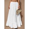 imageBTFBM Skirts for Women 2026 Summer Boho Beach Vacation Clothes Casual Pleated High Waisted Flowy Maxi SkirtWhite