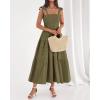 imageBTFBM Boho Maxi Dress Sleeveless Summer Dresses for Women 2026 Beach Vacation Smocked A Line Casual Sundress PocketsArmy Green