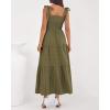 imageBTFBM Boho Maxi Dress Sleeveless Summer Dresses for Women 2026 Beach Vacation Smocked A Line Casual Sundress PocketsArmy Green