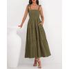 imageBTFBM Boho Maxi Dress Sleeveless Summer Dresses for Women 2026 Beach Vacation Smocked A Line Casual Sundress PocketsArmy Green