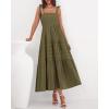 imageBTFBM Boho Maxi Dress Sleeveless Summer Dresses for Women 2026 Beach Vacation Smocked A Line Casual Sundress PocketsArmy Green