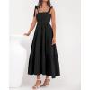 imageBTFBM Boho Maxi Dress Sleeveless Summer Dresses for Women 2026 Beach Vacation Smocked A Line Casual Sundress PocketsBlack
