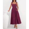imageBTFBM Boho Maxi Dress Sleeveless Summer Dresses for Women 2026 Beach Vacation Smocked A Line Casual Sundress PocketsBurgundy