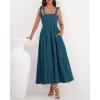 imageBTFBM Boho Maxi Dress Sleeveless Summer Dresses for Women 2026 Beach Vacation Smocked A Line Casual Sundress PocketsLake Blue