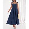 imageBTFBM Boho Maxi Dress Sleeveless Summer Dresses for Women 2026 Beach Vacation Smocked A Line Casual Sundress PocketsNavy Blue